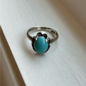 Sterling silver ring with blue stone